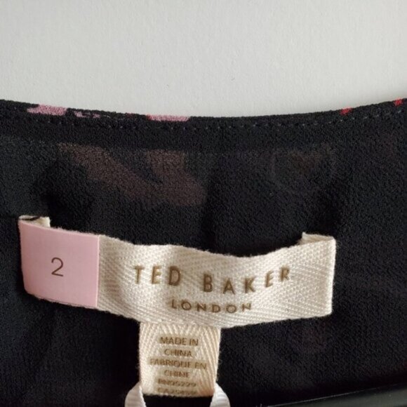 Ted Baker London Colour By Number Limeri V-neck Printed Maxi Dress Size 6 - Picture 9 of 11